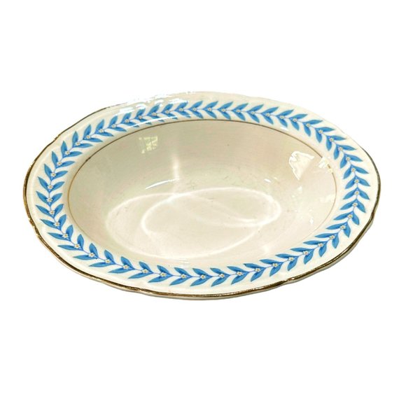 Vintage Edwin Knowles Blue Laurel Oval Serving Bowl Semi Vitreous China #42-10 - Picture 1 of 8